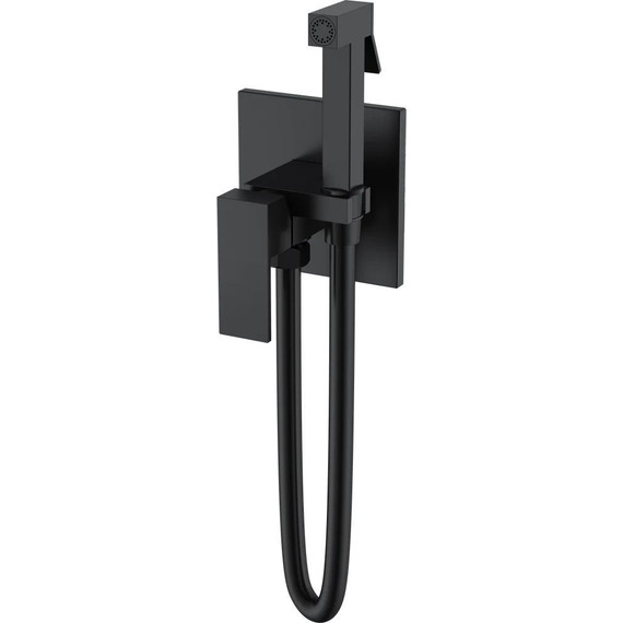 Набор для гигиенического душа Boheme Qubic 477-B, чёрный матовый, Цвет производителя: чёрный матовый - фото 