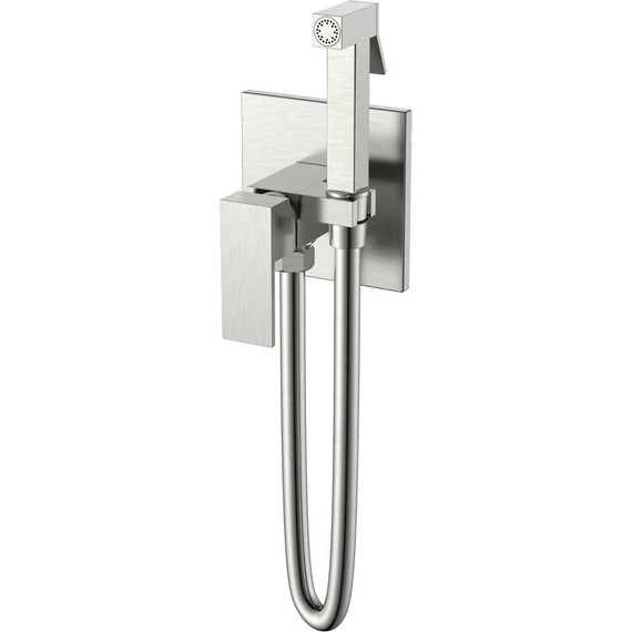 Набор для гигиенического душа Boheme Qubic 477-NB, nickel brush, Цвет производителя: никель - фото 