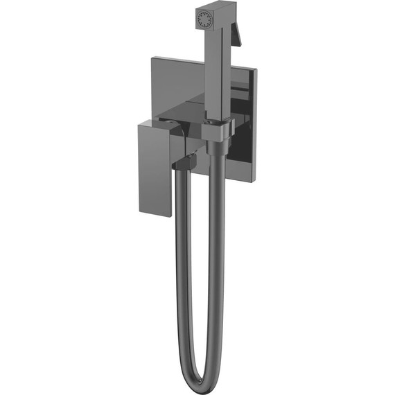 Набор для гигиенического душа Boheme Qubic 477-SGM, shine gun metal, Цвет производителя: shine gun metal - фото 