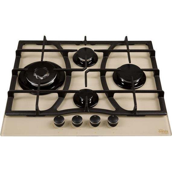 Газовая варочная поверхность Oasis P-GITT (бежевое стекло) - фото 