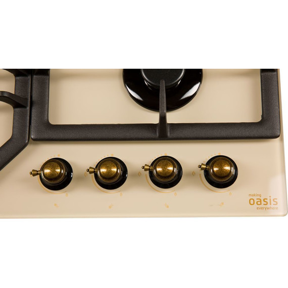Газовая варочная поверхность Oasis P-GRT (бежевое стекло) - фото 2