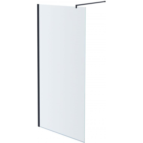 Душевая перегородка Aquatek Walk in AQ WIW 09020BL 90 см (стекло 8 мм) чёрный/прозрачное - фото 