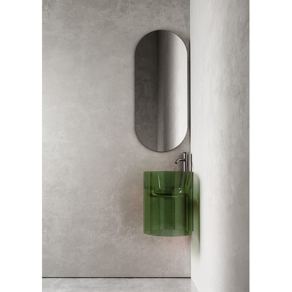 Раковина подвесная прозрачная Abber Kristall 42 см AT2705Emerald, зеленый - фото 2