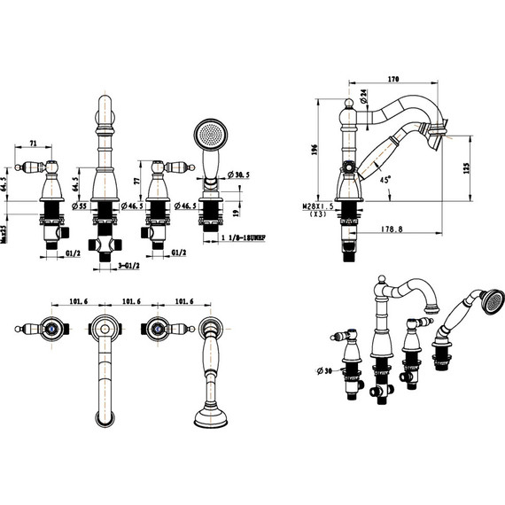Смеситель для ванны Boheme Camelia 396, chrome - фото 2