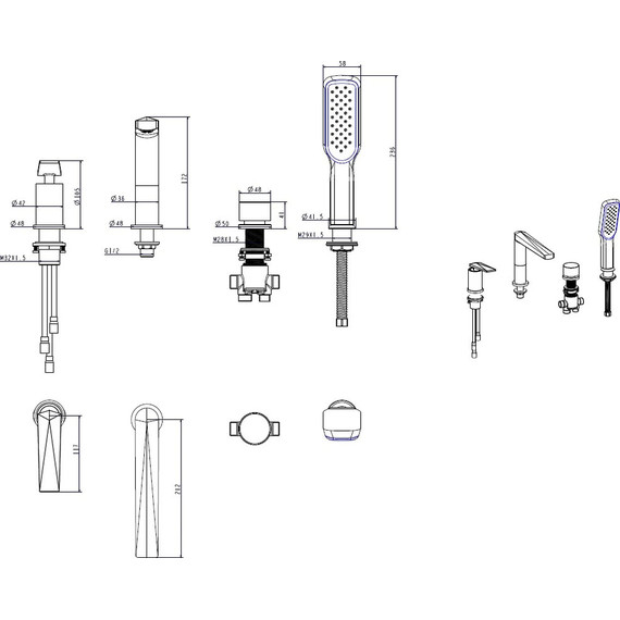 Смеситель для ванны Boheme Venturo 370-W, white chrome, Цвет производителя: white chrome - фото 2