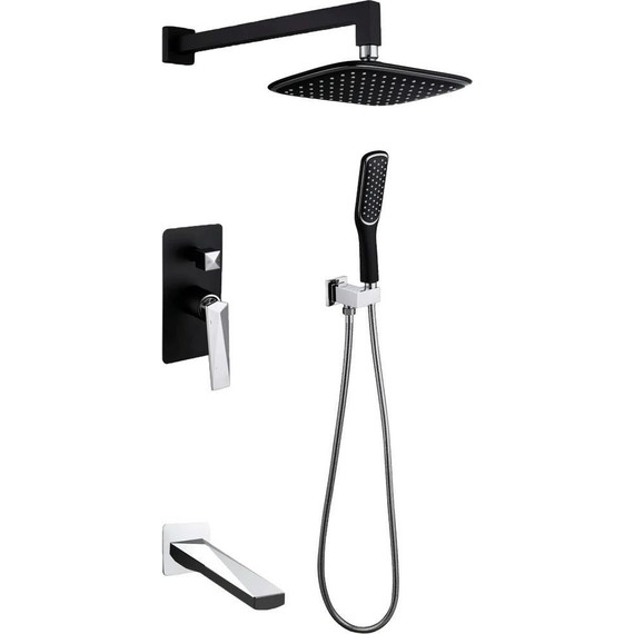 Душевая система для ванны Boheme Venturo 374-B-2, black chrome, Цвет производителя: black chrome - фото 