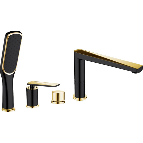 Смеситель для ванны Boheme Venturo 380-B, чёрный/золото, Цвет производителя: чёрный, золото - фото 