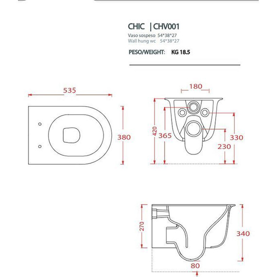 Унитаз подвесной безободковый ArtCeram Chic CHV001 05 00, белый матовый - фото 4