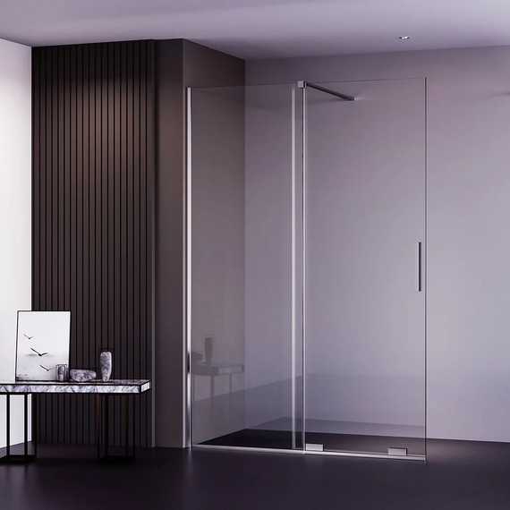 Душевая перегородка Veconi Premium Trento 150 см PTDW-50CH-150-01-C4 (стекло 8 мм) с кронштейном в комплекте, хром/прозрачное - фото 