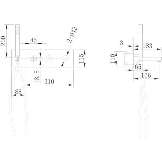 Смеситель для ванны Abber Rund AF8730B, черный матовый, Цвет производителя: чёрный матовый - фото 4
