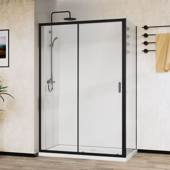 Душевое ограждение Vincea City 120x90 см VSR-5CT9012CLB, черный/прозрачное - фото 