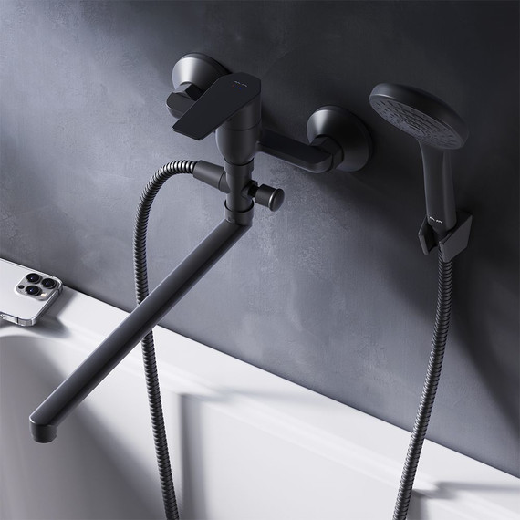 Смеситель для ванны Am.Pm Gem F90A90122, черный, Цвет производителя: чёрный - фото 2