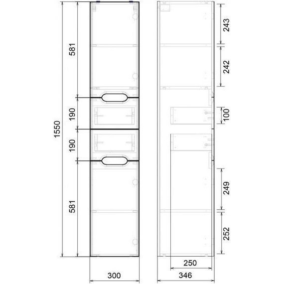 Пенал подвесной Mirsant Soho 30 см (универсальный) белый - фото 3