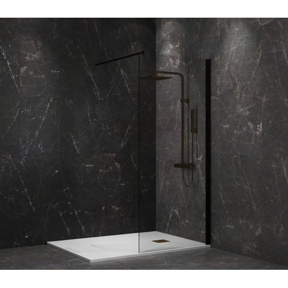 Душевая перегородка Paini 110 см PAINI-WalkIN110C (стекло 8 мм) с кронштейном в комплекте, чёрный/прозрачное - фото 4