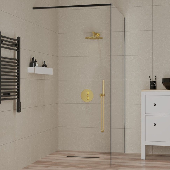 Душевая перегородка Paini 100 см PAINI-WalkIN100F (стекло 8 мм) с кронштейном в комплекте, чёрный/прозрачное - фото 4