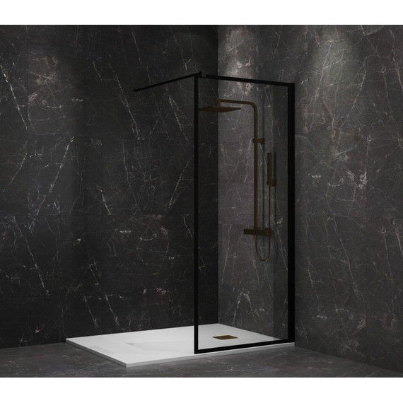 Душевая перегородка Paini 100 см PAINI-WalkIN100F (стекло 8 мм) с кронштейном в комплекте, чёрный/прозрачное - фото 5