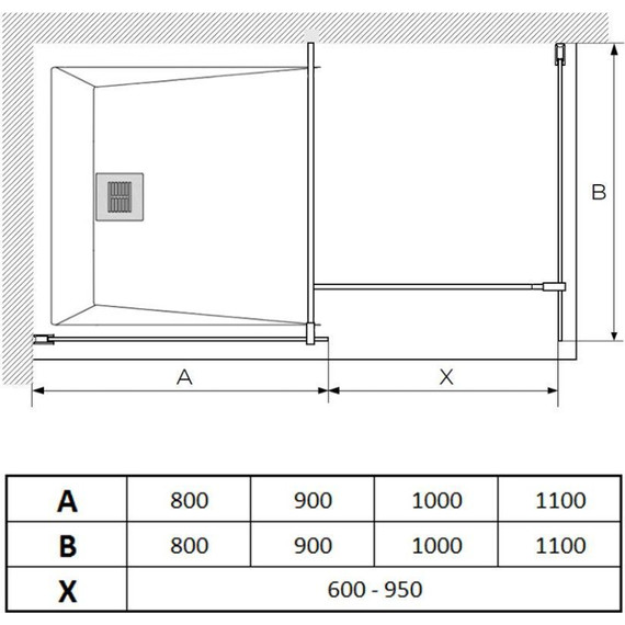 Душевая перегородка Paini 100 см PAINI-WalkIN100F (стекло 8 мм) с кронштейном в комплекте, чёрный/прозрачное - фото 7