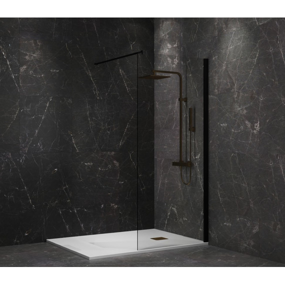 Душевая перегородка Paini 90 см PAINI-WalkIN90C (стекло 8 мм) с кронштейном в комплекте, чёрный/прозрачное - фото 5