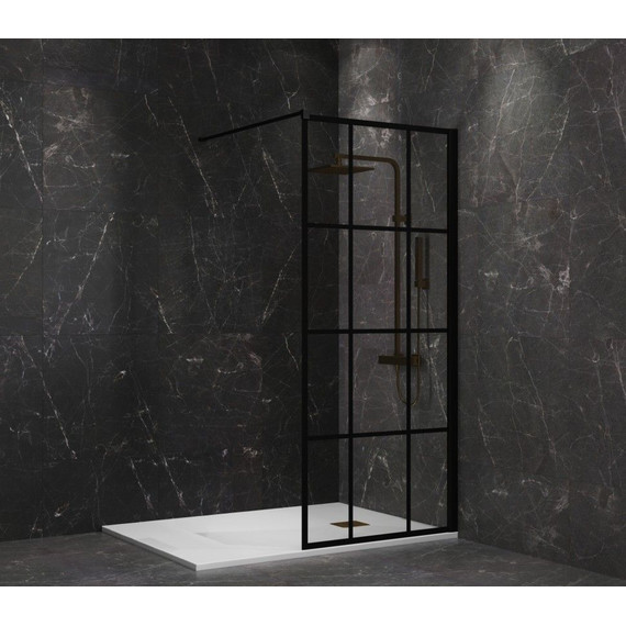 Душевая перегородка Paini 90 см PAINI-WalkIN90G (стекло 8 мм) с кронштейном в комплекте, чёрный/прозрачное - фото 5