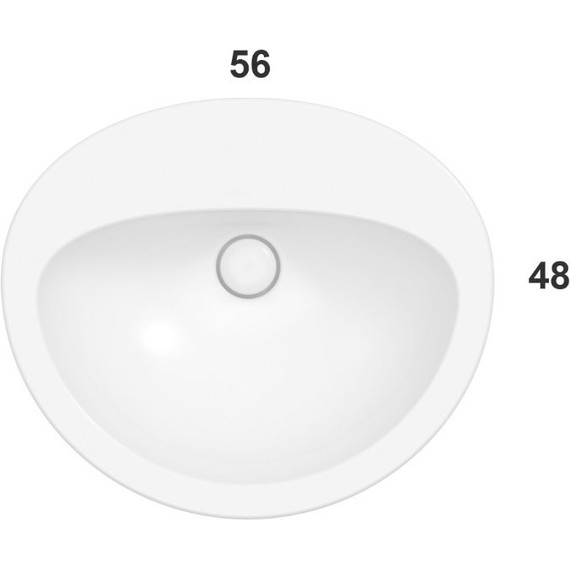 Раковина врезная на столешницу Globo Lavabi d'arredamento 56 см VA017.BI - фото 3