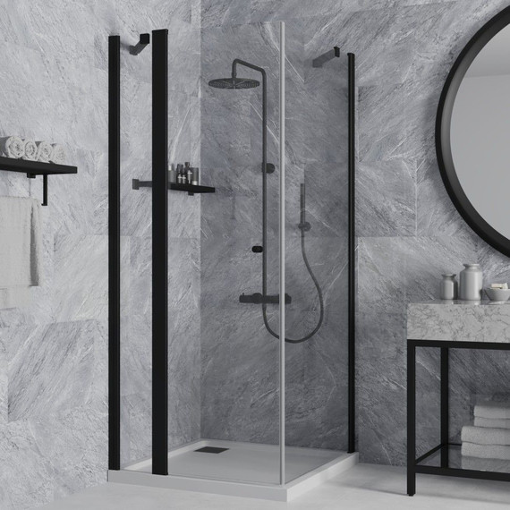 Душевое ограждение Paini Cox 90x90 см 78YO9090, чёрный/прозрачное - фото 