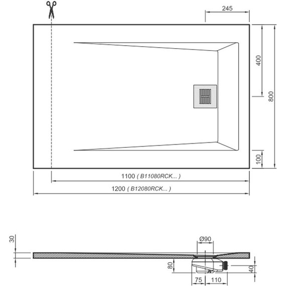 Поддон Sanitana Rocks 120x80 см, белый - фото 10
