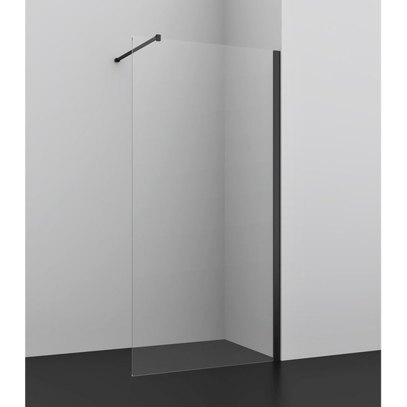 Душевая перегородка Azario Felton 120 см AZ-151S 120 (стекло 8 мм) с кронштейном в комплекте, чёрный/прозрачное - фото 2