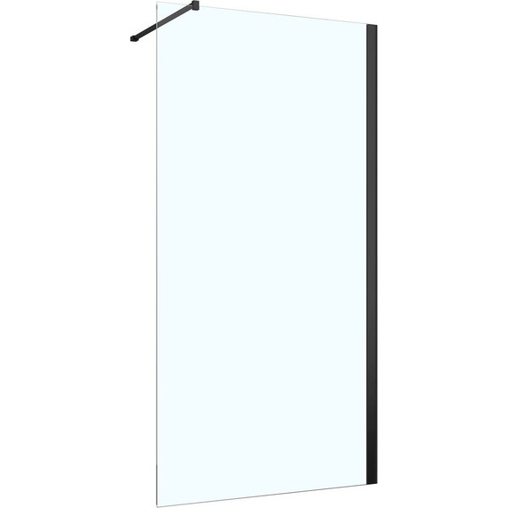 Душевая перегородка Azario Felton 90 см AZ-151S 90 (стекло 8 мм) с кронштейном в комплекте, чёрный/прозрачное - фото 