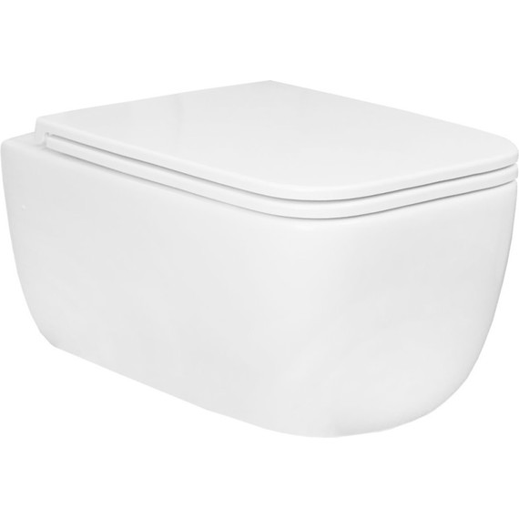 Унитаз подвесной безободковый Azario Flavia AZ-0076-UQ1 с крышкой микролифт (Система смыва торнадо) - фото 2