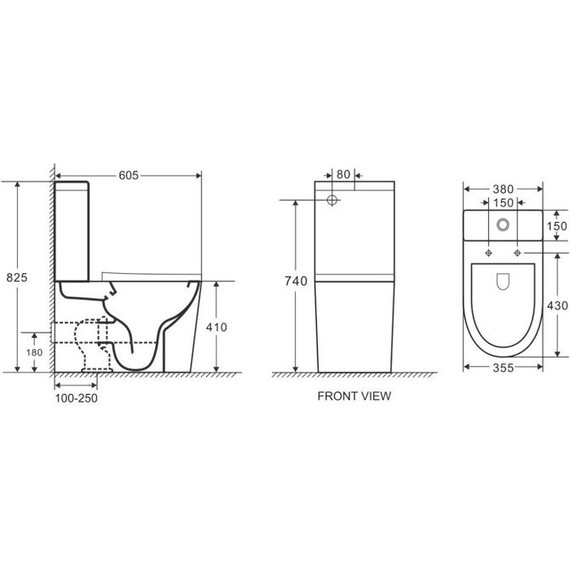Унитаз-компакт безободковый Azario Vetro AZ-2149-MB с крышкой микролифт, черный матовый, Цвет производителя: чёрный - фото 4