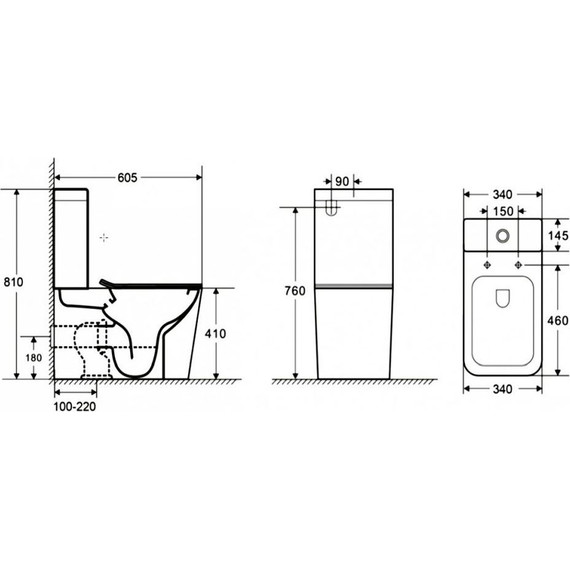 Унитаз-компакт безободковый Azario Quadro AZ-2175 с крышкой микролифт, Цвет производителя: белый - фото 11