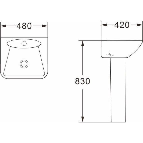 Раковина с пьедесталом Azario Elana 48 см AZ-334P - фото 6