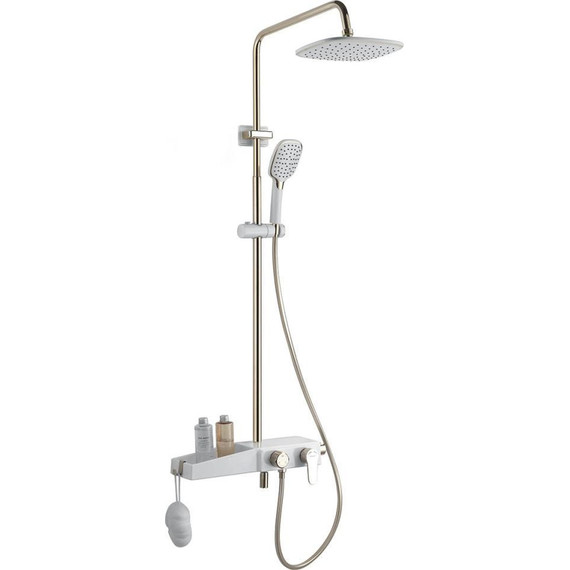 Душевая стойка Azario AZ-801-1, белый/золото, Цвет производителя: белый, золото - фото 