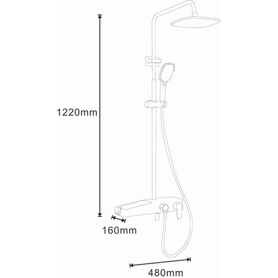 Душевая стойка Azario AZ-801-1, белый/золото, Цвет производителя: белый, золото - фото 6
