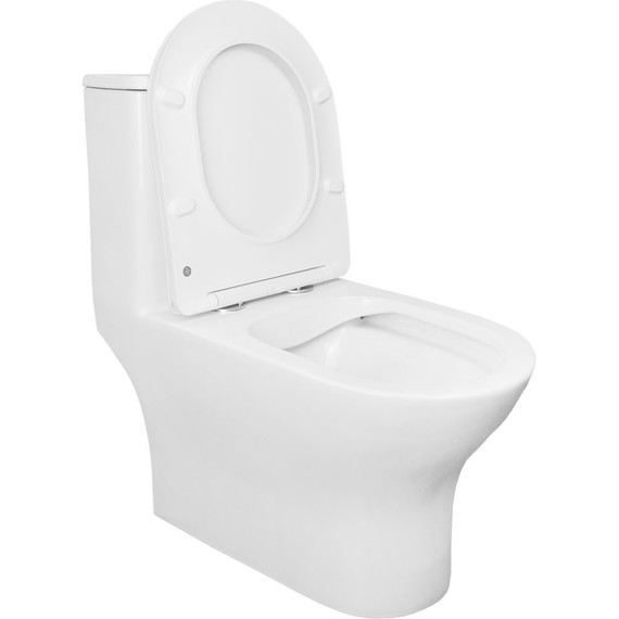 Унитаз-моноблок безободковый Azario Terni AZ-8618 с крышкой микролифт - фото 3