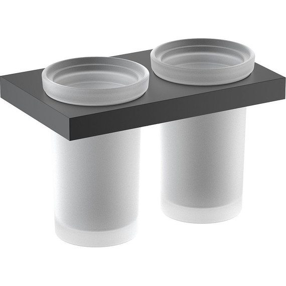 Стакан двойной для зубных щеток Timo Petruma 15234/03, черный - фото 