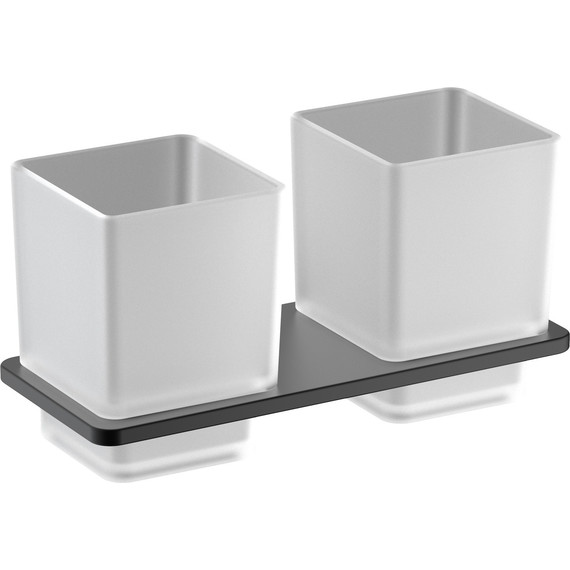 Стакан двойной для зубных щеток Timo Torne 43034/03, черный матовый - фото 