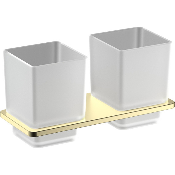 Стакан двойной для зубных щеток Timo Torne 43034/17, золото матовое - фото 