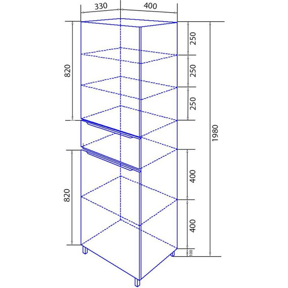 Пенал напольный Azario Lotos 40 см R - фото 4