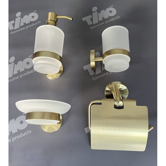 Дозатор для жидкого мыла Timo Saona 13039/17, золото матовое - фото 5