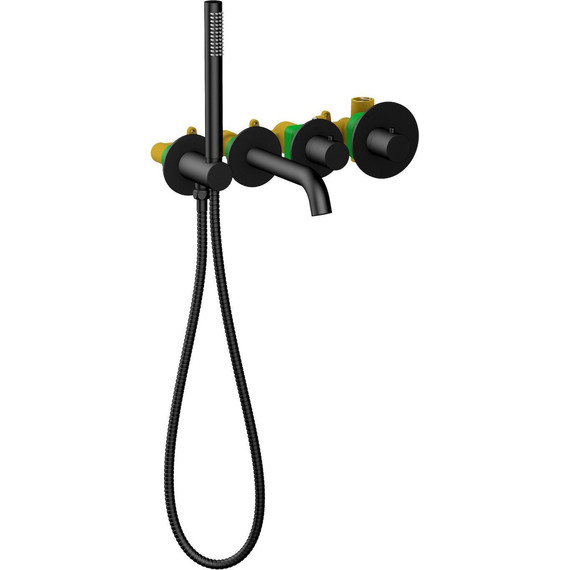 Смеситель для ванны с термостатом Timo Saona 2324/03YSM, черный матовый - фото 