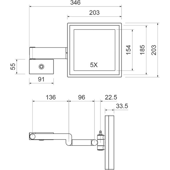Зеркало косметическое настенное Timo Selene 10076/00 - фото 2