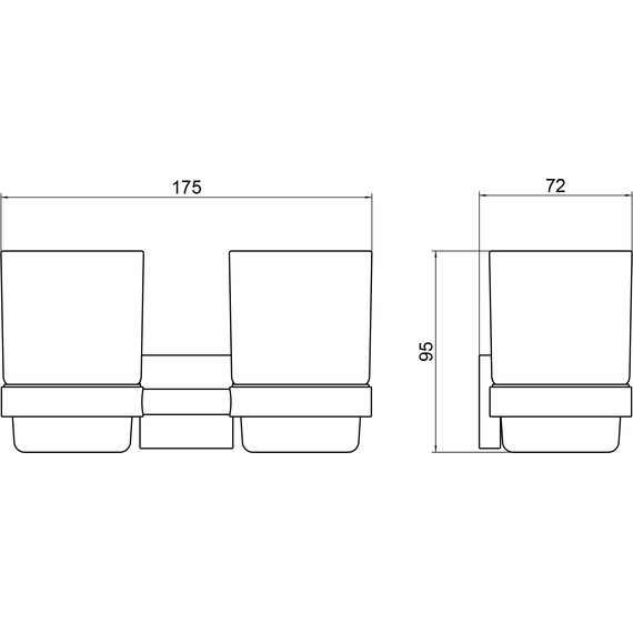Стакан двойной для зубных щеток Timo Selene 12034/03, черный матовый - фото 2