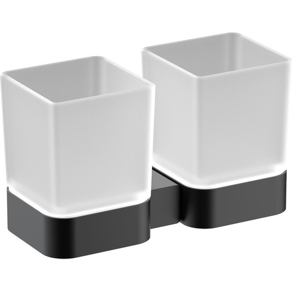 Стакан двойной для зубных щеток Timo Selene 14034/03, черный - фото 