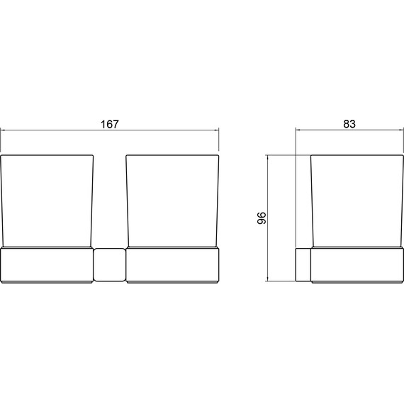 Стакан двойной для зубных щеток Timo Selene 14034/03, черный - фото 2