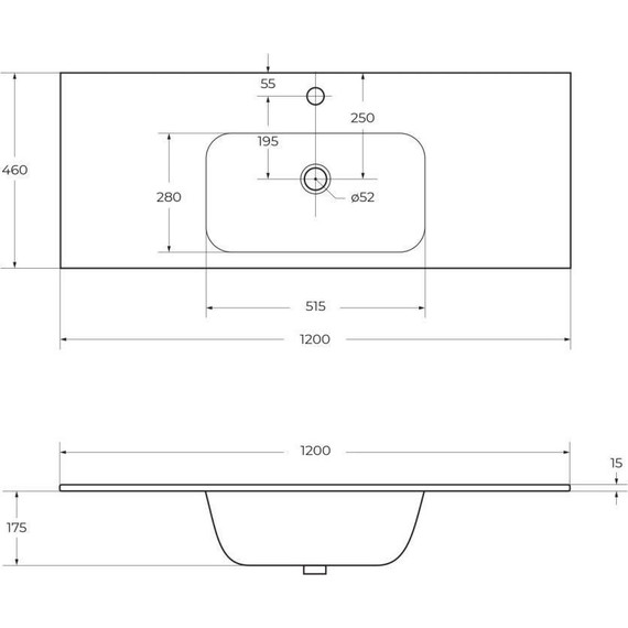 Тумба подвесная с раковиной Cezares DUET-1200-2C-SO-GR-P 120 см, Grafito - фото 13