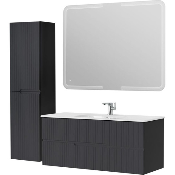 Тумба подвесная с раковиной Cezares DUET-1200-2C-SO-GR-P 120 см, Grafito - фото 7