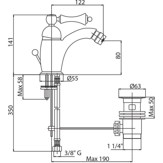 Смеситель для биде Cezares MARGOT-BSM1-03/24-M, золото 24 карат, Цвет производителя: золото - фото 2