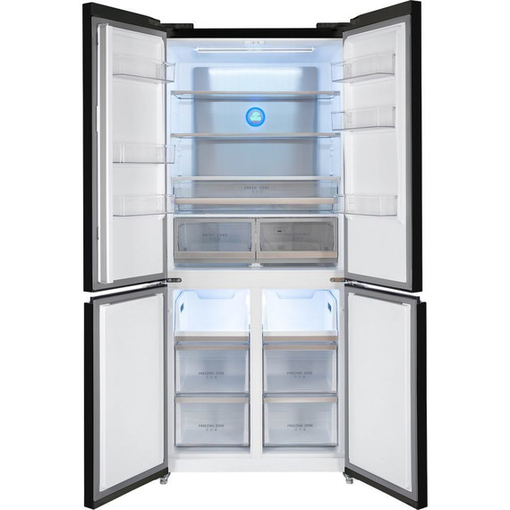 Холодильник Side by Side Hiberg RFQ-600DX NFGB inverter, чёрное мерцающее стекло - фото 3