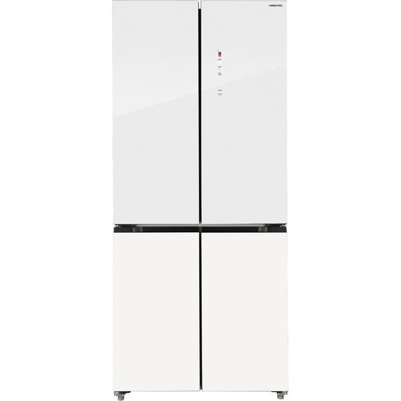 Холодильник Side by Side Hiberg RFQ-600DX NFGW inverter, белое мерцающее стекло - фото 